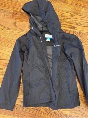 Columbia Kids Hooded Navy Blue Rain Jacket